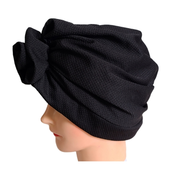 GOLDEN CROWN BLACK DESIGNER TURBAN HAT - Picture 3 of 7